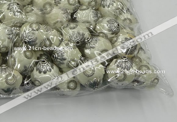 CIB500 22mm round fashion Indonesia jewelry beads wholesale