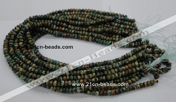 CIJ06 15.5 inches 4*6mm rondelle impression jasper beads wholesale