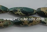 CIJ103 15.5 inches 10*30mm rice impression jasper beads wholesale