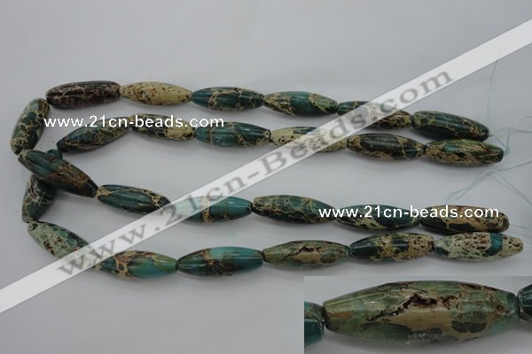 CIJ103 15.5 inches 10*30mm rice impression jasper beads wholesale