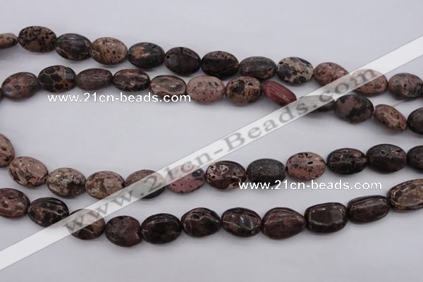 CIJ121 15.5 inches 10*14mm oval dyed impression jasper beads wholesale