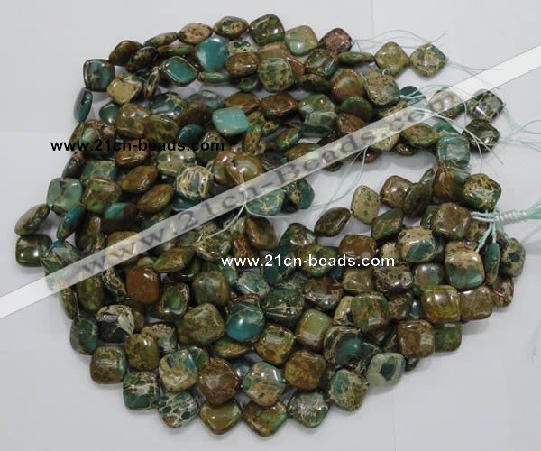 CIJ23 15.5 inches 16*16mm diamond impression jasper beads wholesale