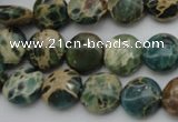 CIJ28 15.5 inches 12mm flat round impression jasper beads wholesale