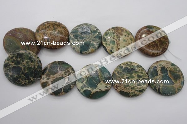 CIJ49 15.5 inches 40mm flat round impression jasper beads wholesale