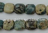 CIJ52 15.5 inches 12*12mm square impression jasper beads wholesale