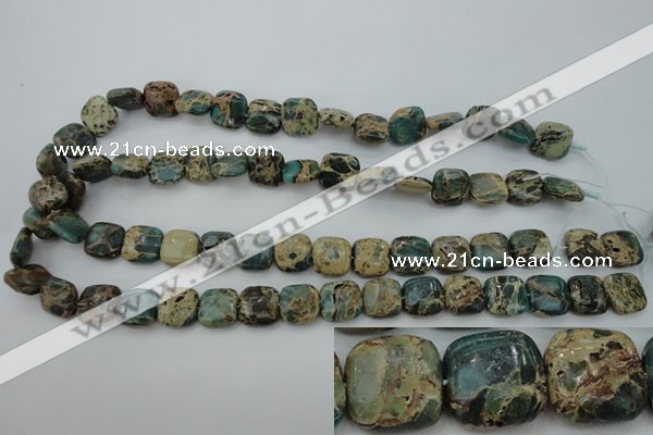 CIJ52 15.5 inches 12*12mm square impression jasper beads wholesale