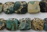 CIJ53 15.5 inches 15*15mm square impression jasper beads wholesale