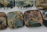 CIJ56 15.5 inches 20*20mm square impression jasper beads wholesale