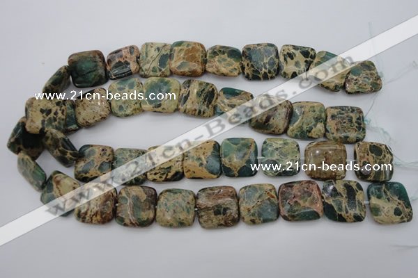 CIJ56 15.5 inches 20*20mm square impression jasper beads wholesale