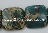 CIJ57 15.5 inches 25*25mm square impression jasper beads wholesale