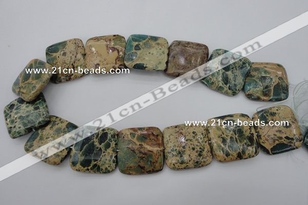 CIJ58 15.5 inches 30*30mm square impression jasper beads wholesale