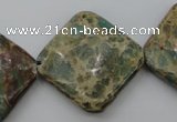 CIJ64 15.5 inches 26*26mm diamond impression jasper beads wholesale