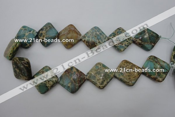 CIJ64 15.5 inches 26*26mm diamond impression jasper beads wholesale