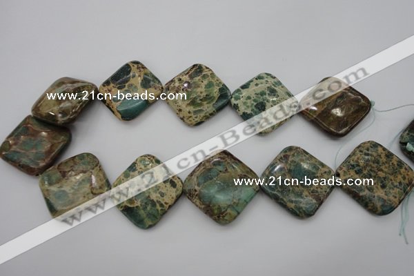 CIJ65 15.5 inches 30*30mm diamond impression jasper beads wholesale