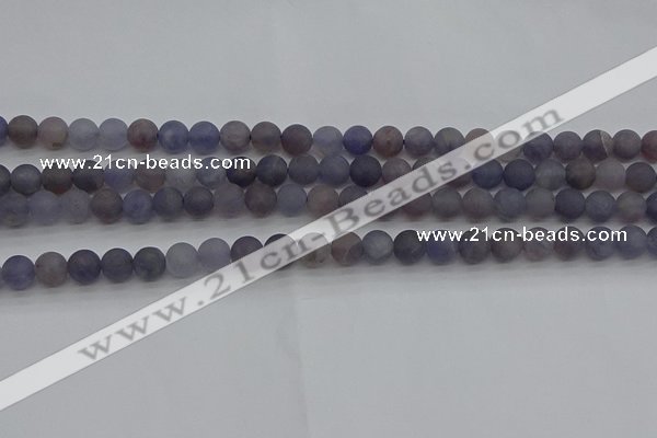 CIL108 15.5 inches 4mm round matte iolite gemstone beads