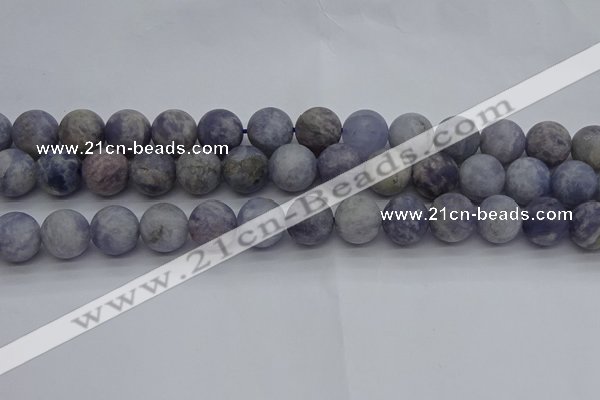 CIL111 15.5 inches 10mm round matte iolite gemstone beads