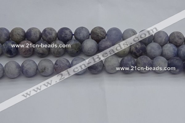 CIL112 15.5 inches 12mm round matte iolite gemstone beads