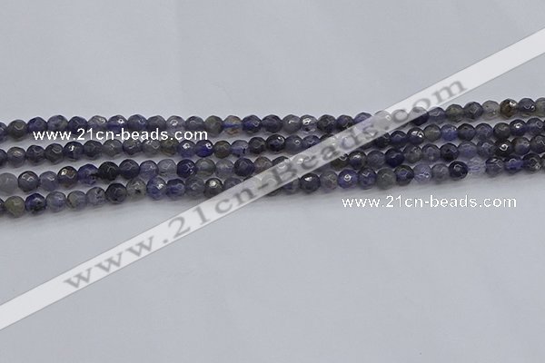 CIL117 15.5 inches 4mm faceted round iolite gemstone beads