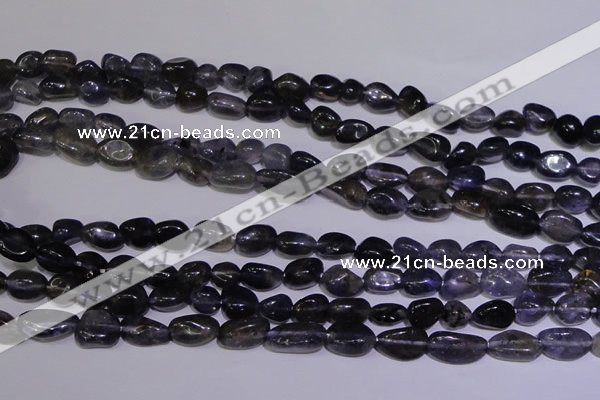 CIL40 15.5 inches 6*8mm nuggets natural iolite gemstone beads