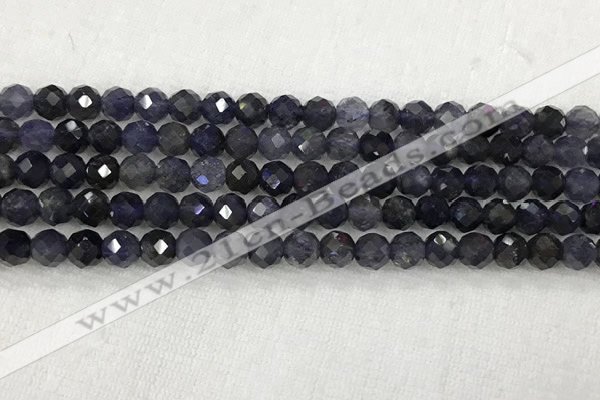 CIL50 15.5 inches 6mm faceted round iolite gemstone beads