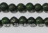 CIS01 15.5 inches 6mm round green iron stone beads wholesale
