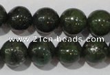 CIS02 15.5 inches 8mm round green iron stone beads wholesale