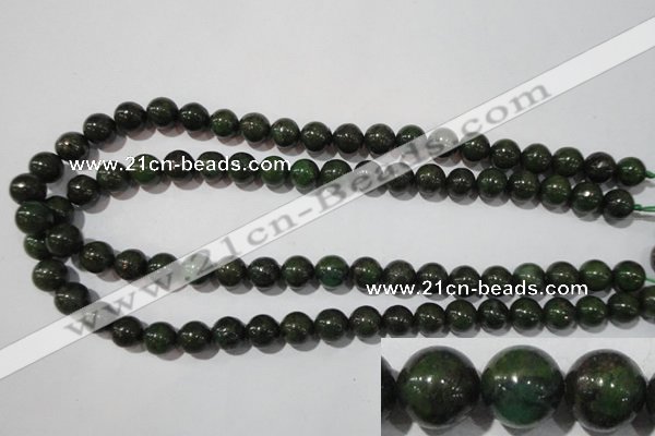 CIS03 15.5 inches 10mm round green iron stone beads wholesale