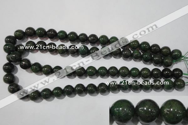 CIS04 15.5 inches 12mm round green iron stone beads wholesale