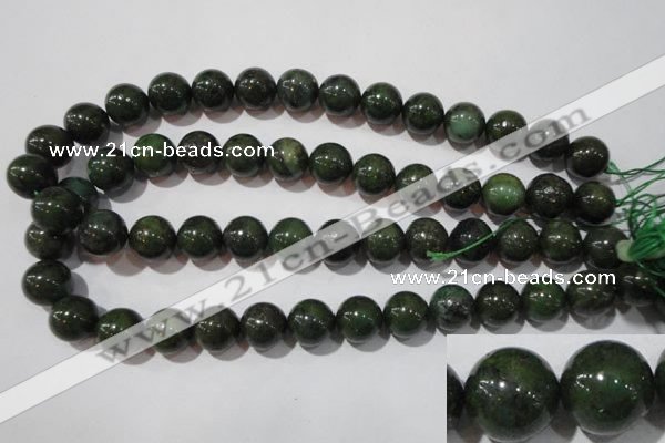 CIS05 15.5 inches 14mm round green iron stone beads wholesale