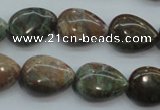 CJA03 15.5 inches 13*18mm teardrop green jasper beads wholesale