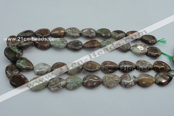 CJA04 15.5 inches 15*20mm teardrop green jasper beads wholesale