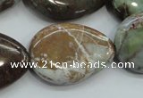 CJA05 15.5 inches 20*30mm teardrop green jasper beads wholesale