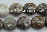 CJA06 15.5 inches 16mm coin green jasper beads wholesale