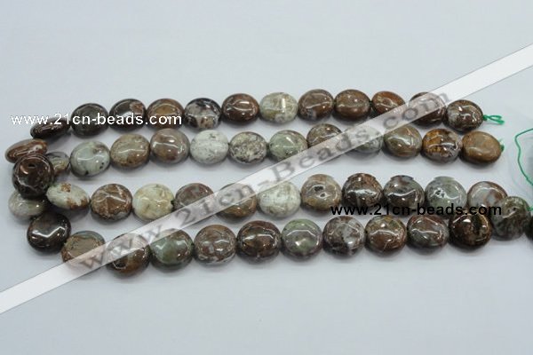 CJA06 15.5 inches 16mm coin green jasper beads wholesale