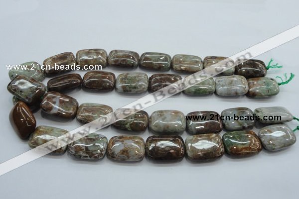 CJA10 15.5 inches 18*25mm rectangle green jasper beads wholesale