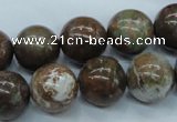 CJA38 15.5 inches 14mm round green jasper beads wholesale