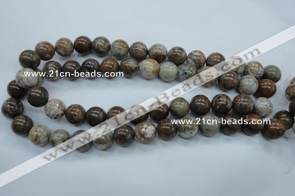 CJA38 15.5 inches 14mm round green jasper beads wholesale