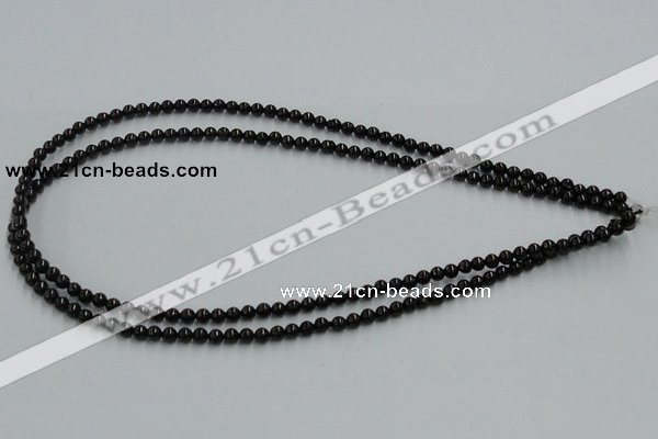 CJB01 16 inches 4mm round natural jet gemstone beads wholesale