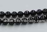 CJB02 16 inches 6mm round natural jet gemstone beads wholesale