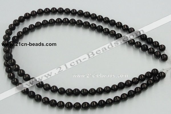 CJB03 16 inches 8mm round natural jet gemstone beads wholesale