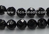 CJB07 16 inches 10mm faceted round natural jet gemstone beads wholesale