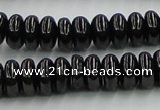 CJB11 16 inches 6*12mm rondelle natural jet gemstone beads wholesale