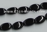 CJB16 16 inches 8*12mm oval natural jet gemstone beads wholesale