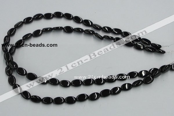 CJB16 16 inches 8*12mm oval natural jet gemstone beads wholesale