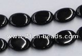 CJB17 16 inches 10*14mm oval natural jet gemstone beads wholesale