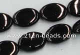 CJB18 16 inches 13*18mm oval natural jet gemstone beads wholesale