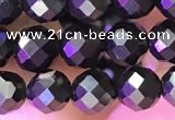 CJB200 15.5 inches 5mm faceted round jet beads wholesale