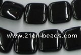 CJB29 16 inches 16*16mm square natural jet gemstone beads wholesale