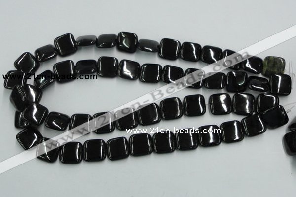 CJB29 16 inches 16*16mm square natural jet gemstone beads wholesale