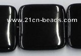 CJB30 16 inches 30*30mm square natural jet gemstone beads wholesale